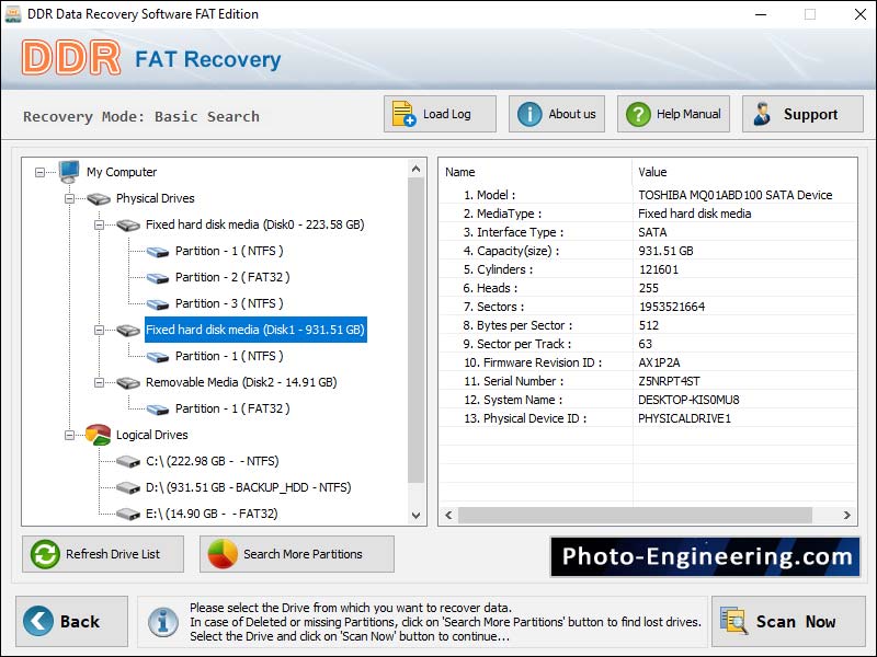 Recover FAT Drive screen shot
