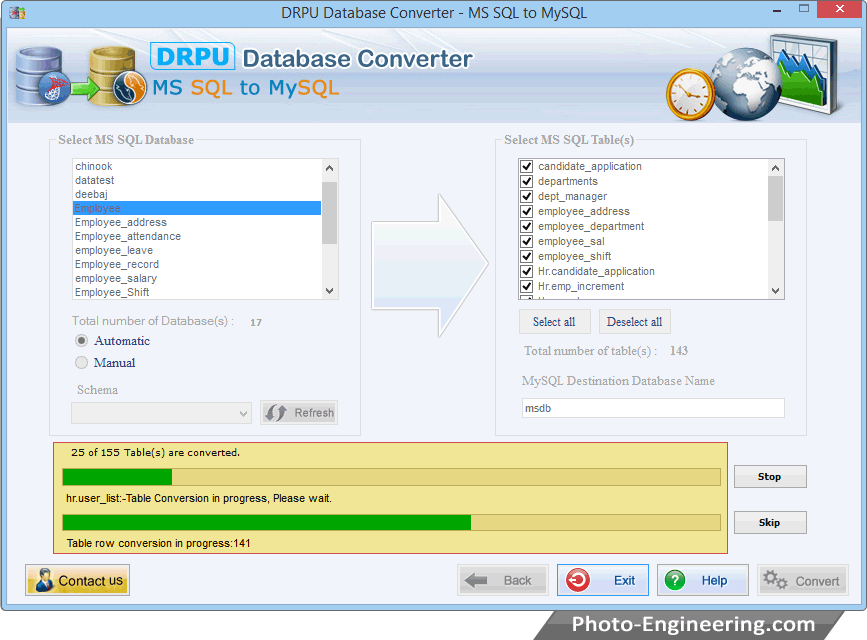 MS SQL to MySQL Database Converter