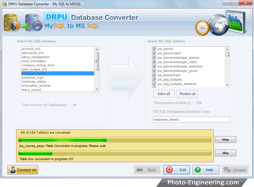 MySQL to MSSQL Database Converter